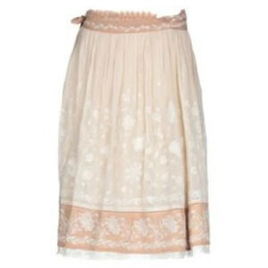 Diab'less Knee Length Wrap Skirt Embroidered Silk size  T1
